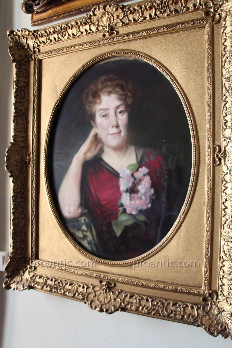 Pastel, Portrait De Madame Yberty, Signé De Gonnel, 1913-photo-4