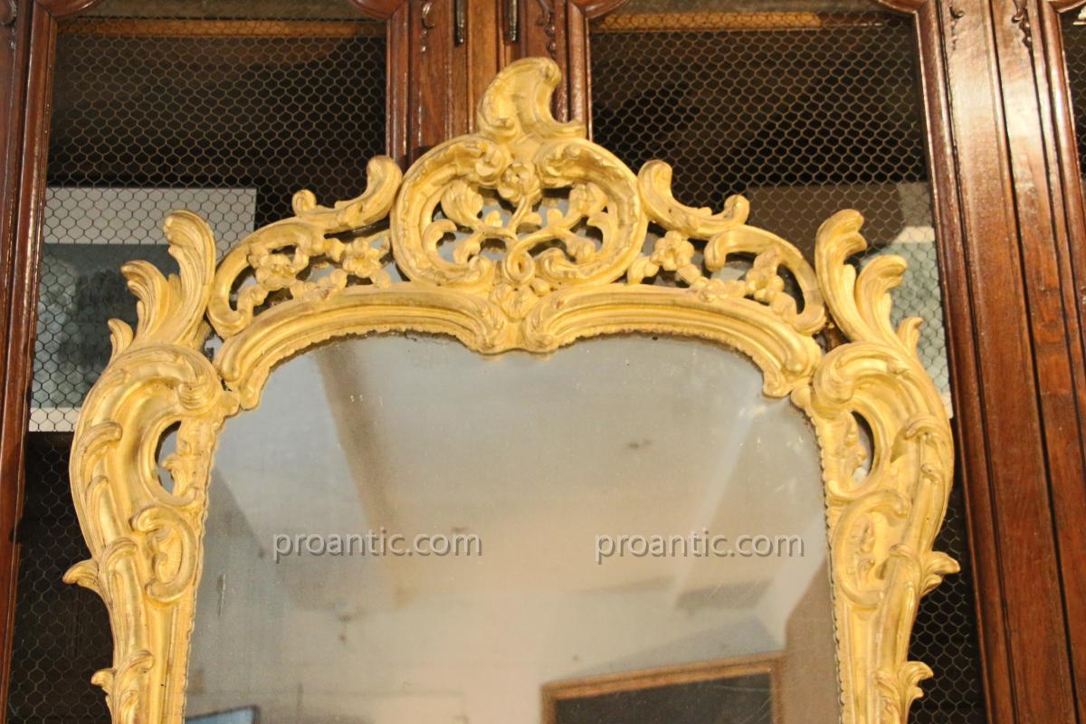 Miroir En Bois Doré , époque Louis XV, XVIIIe Siècle, Provence-photo-3