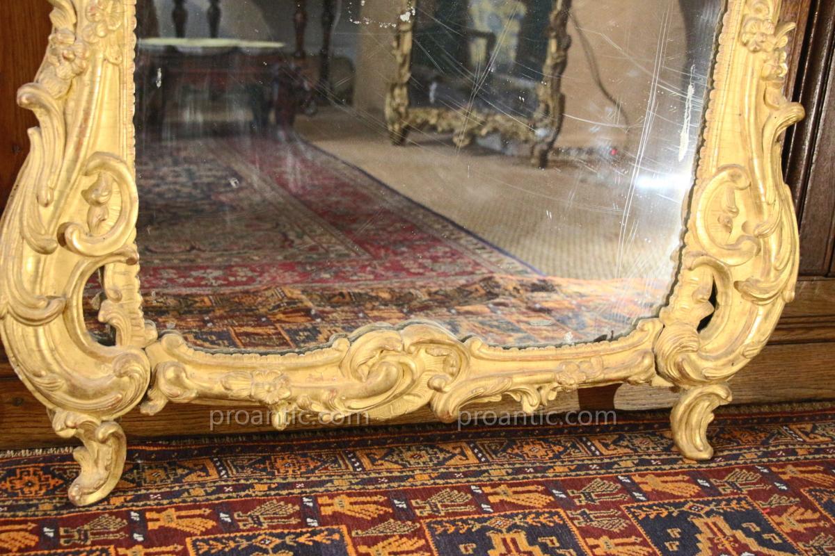 Miroir En Bois Doré , époque Louis XV, XVIIIe Siècle, Provence-photo-4