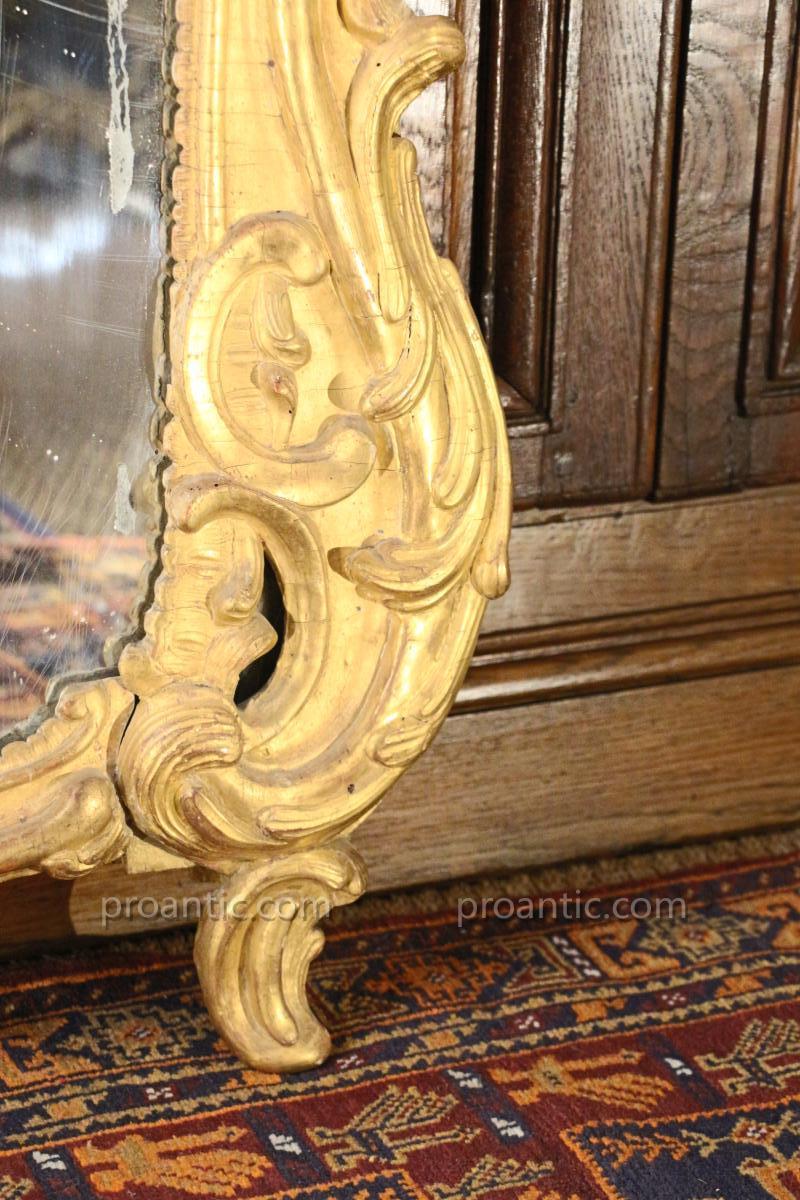 Mirror In Golden Wood, Louis XV, Eighteenth Century, Provence-photo-3