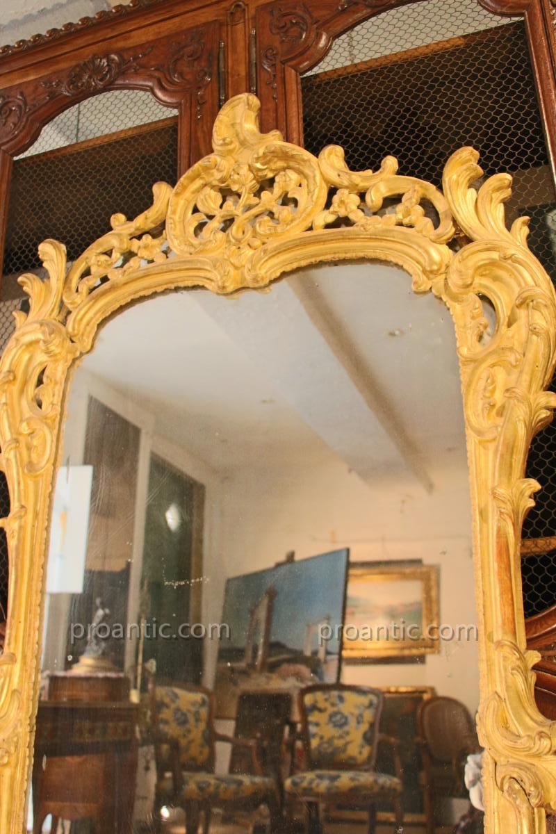 Miroir En Bois Doré , époque Louis XV, XVIIIe Siècle, Provence-photo-6