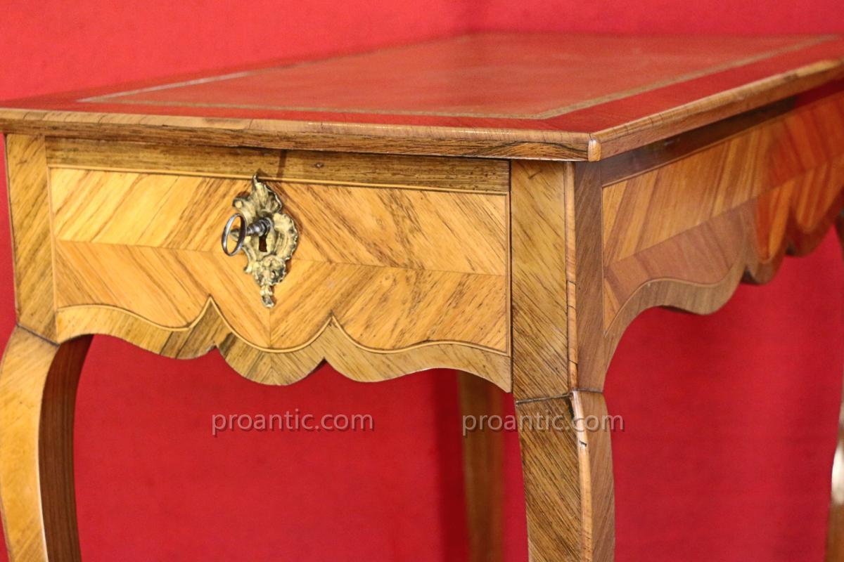 Writing Table Volante Rosewood, Louis XV, Eighteenth-photo-1