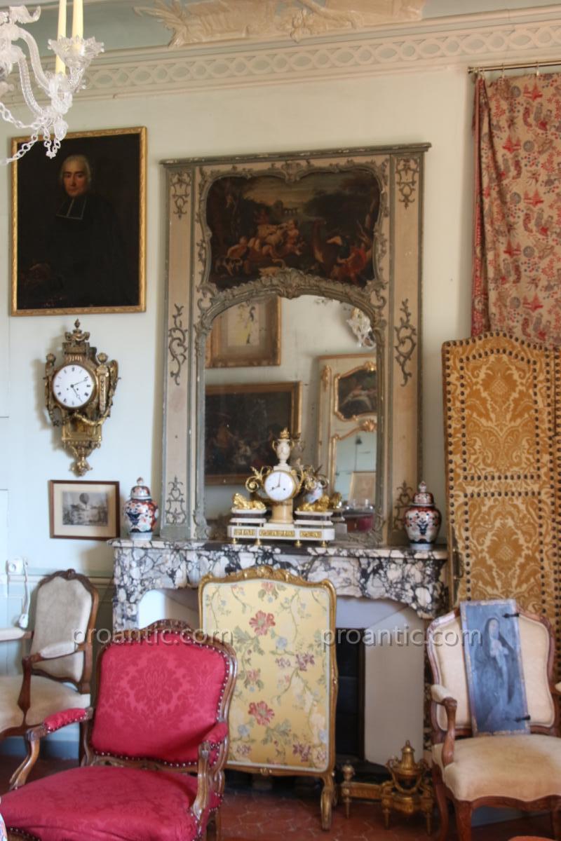 Trumeau Laqué Vert, Louis XV Rocaille, XVIIIe Siècle, Provence-photo-8
