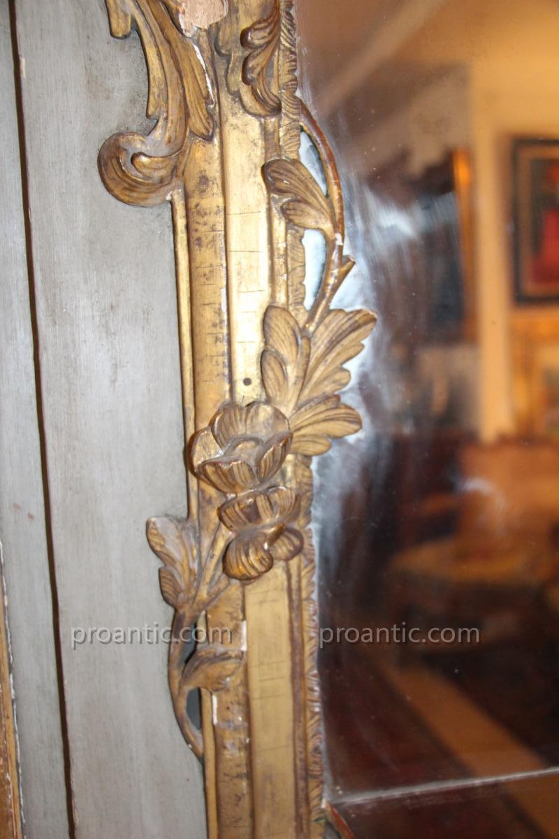 Trumeau Woodwork Richly Carved Gilded Wood, Eighteenth Time-photo-5