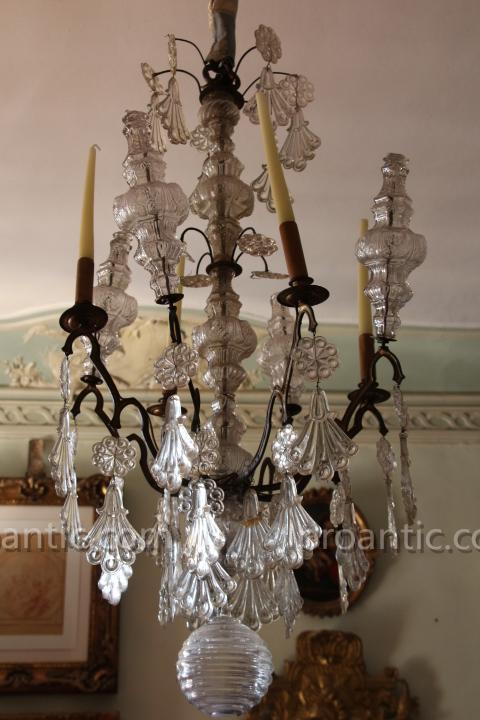 Chandelier Cage Crystal Chapel, Louis XVI, End Eighteenth Century-photo-3