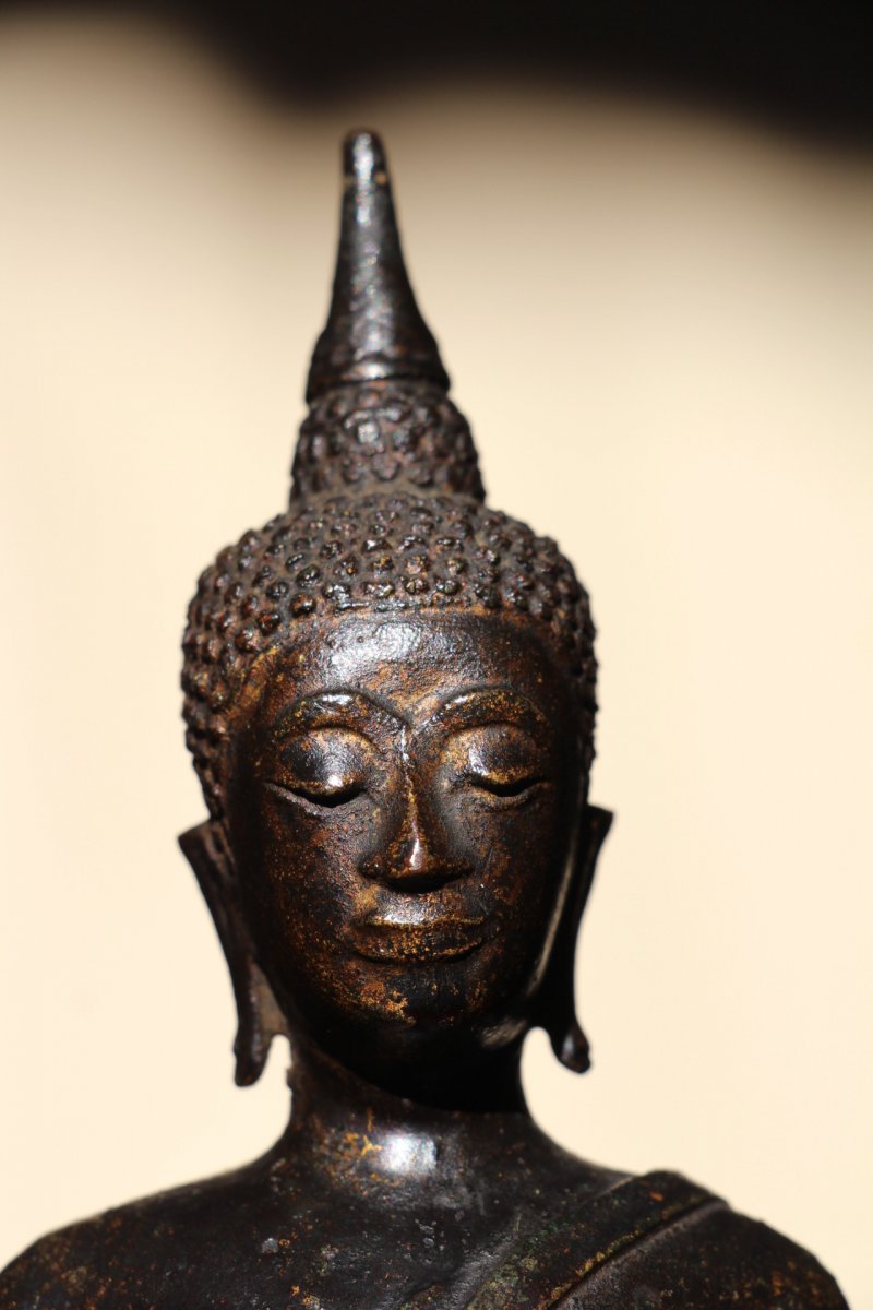 Bouddha en bronze, "Les Mudrà", Chine XVIIe siècle-photo-1