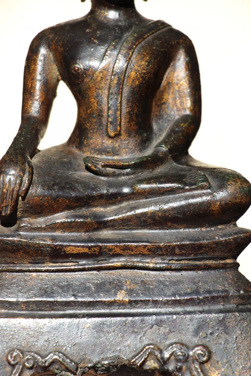 Bouddha en bronze, "Les Mudrà", Chine XVIIe siècle-photo-2