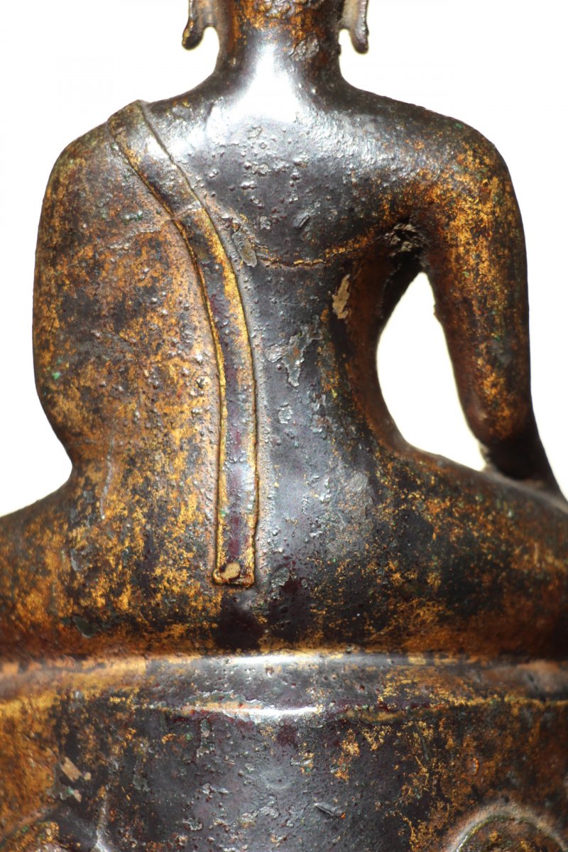 Bouddha en bronze, "Les Mudrà", Chine XVIIe siècle-photo-4