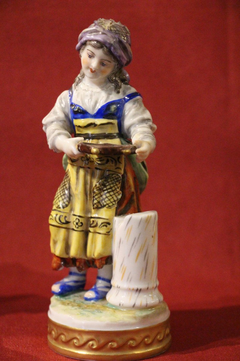Set Of 7 Porcelain Figures From Saxony, 19th Century-photo-2