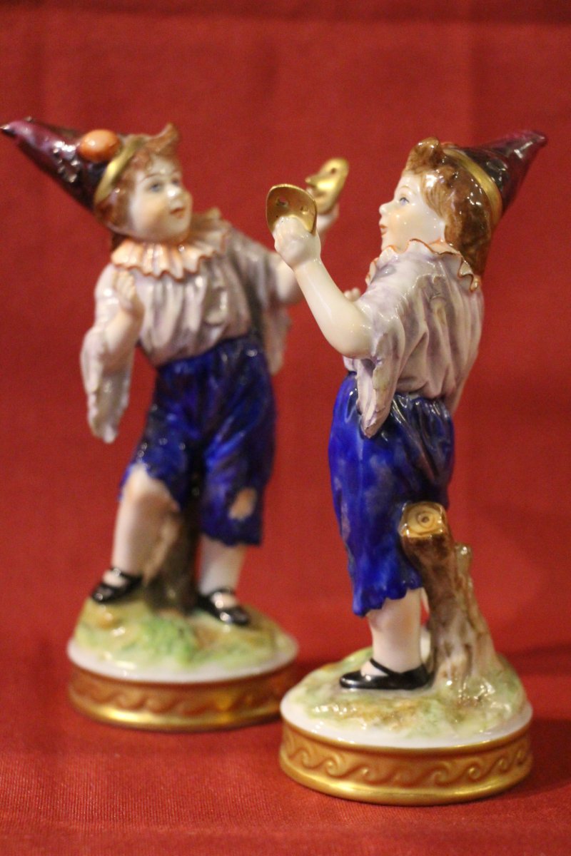 Set Of 7 Porcelain Figures From Saxony, 19th Century-photo-6