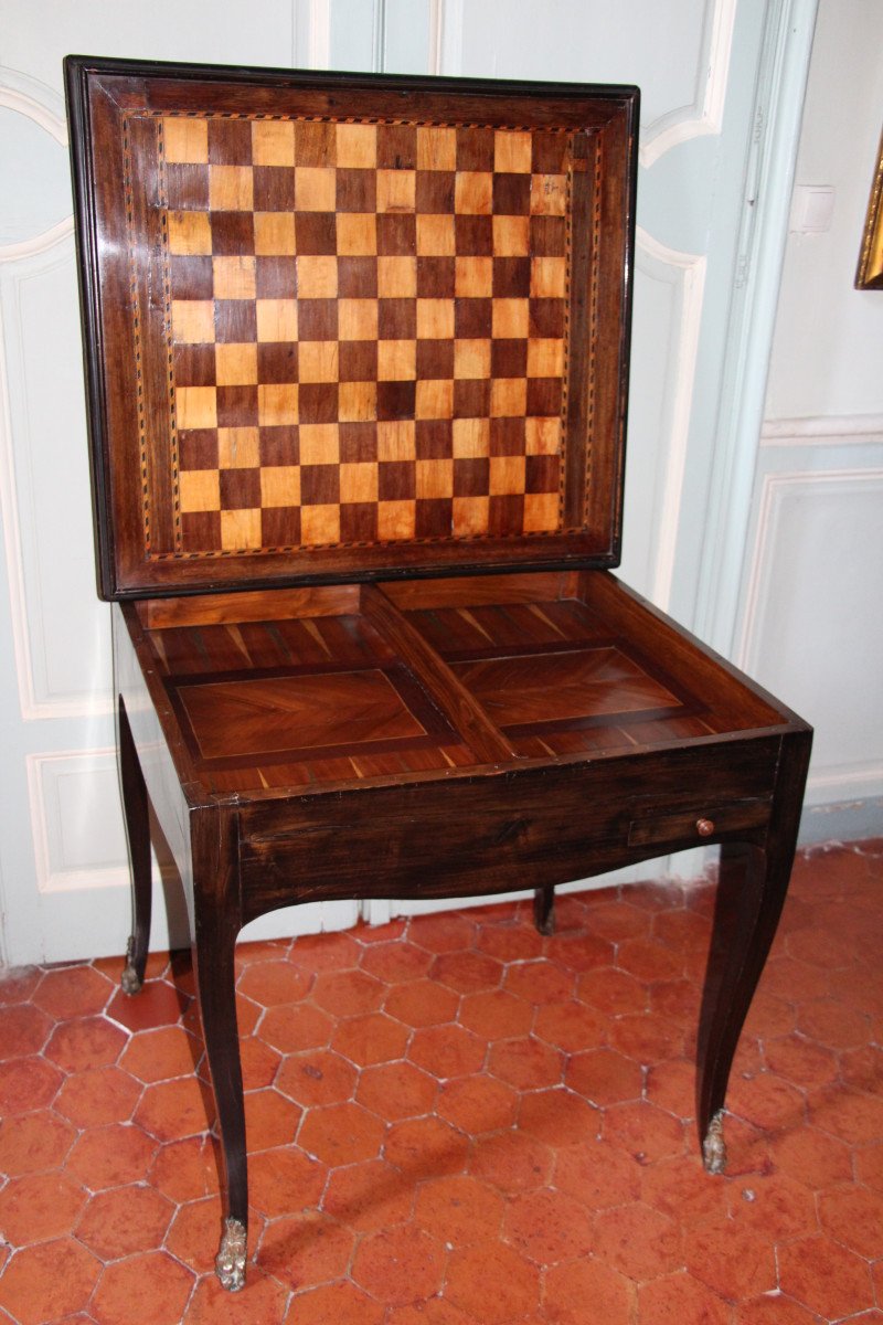 Table  à Jeux d'époque Louis XV, XVIIIe Siècle.