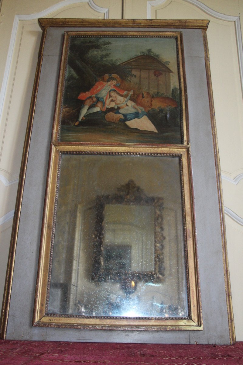 Trumeau In Lacquered And Gilded Wood, Louis XVI Period, XVIII, Provence.