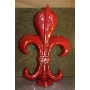 Art Nouveau Fleur-de-lys Vase In Ceramic From Maison Massier.