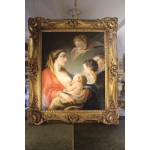 Vierge à l'Enfant, Suiveur de François Boucher (1703-1770), école française du XVIIIe siècle.