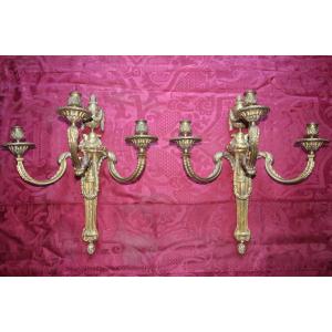 Pair Of Louis XVI Wall Sconces After Delafosse, 18th Century.