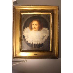 Dutch School Of The 17th Century, Portrait Of A Lady In A Ruff, Attributed To Miereveld, 17th Century.
