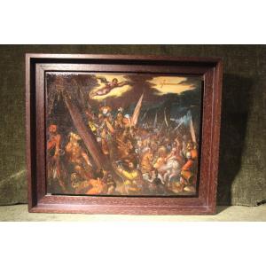 The Vision Of Constantine, Oil On Copper, Northern School, 17th Century.