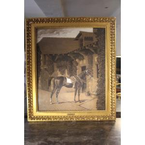 Harnessed Horse, Alfred De Dreux (1810–1860)