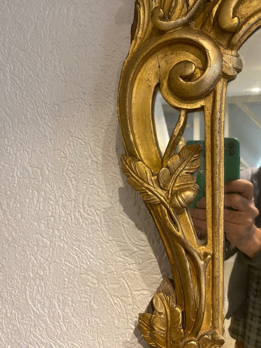 Glace  Louis XV Provençale  18eme En Bois Doré -photo-4