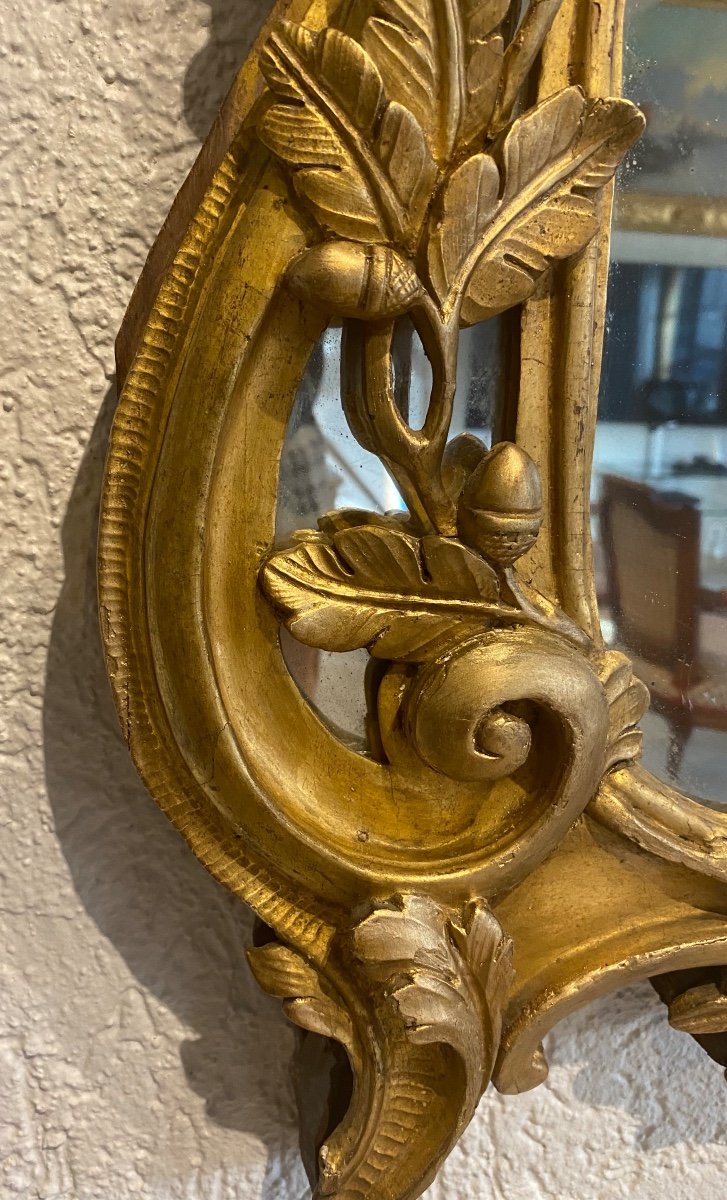 Glace  Louis XV Provençale  18eme En Bois Doré -photo-2