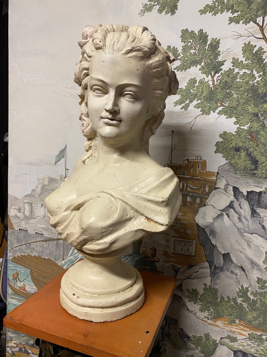 Young Girl In Cast Iron Bust-photo-2
