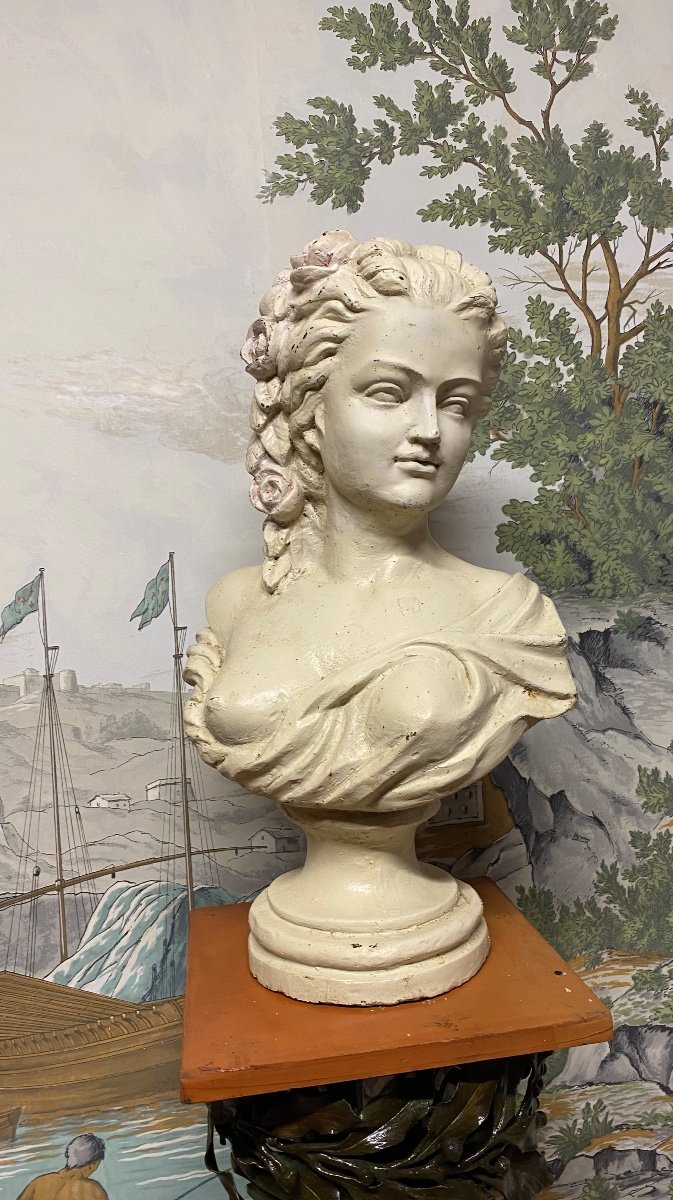 Young Girl In Cast Iron Bust