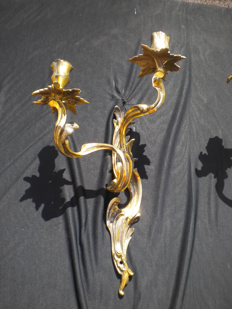 Paire d'Appliques De Style Rocaille-photo-2