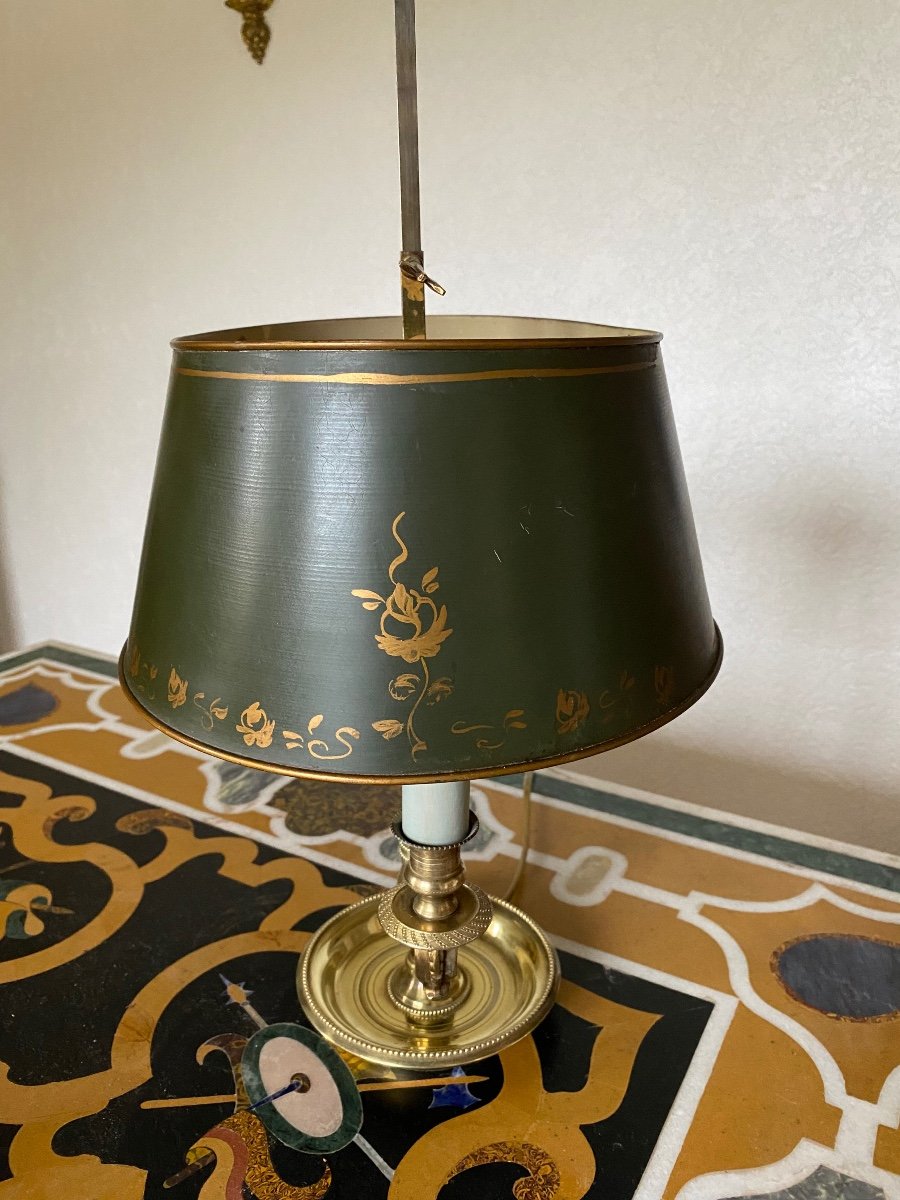 Lampe Bouillotte En Bronze Doré -photo-1