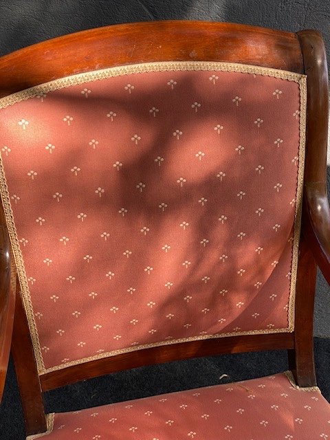 Pair Of Restoration Period Armchairs In Mahogany-photo-2