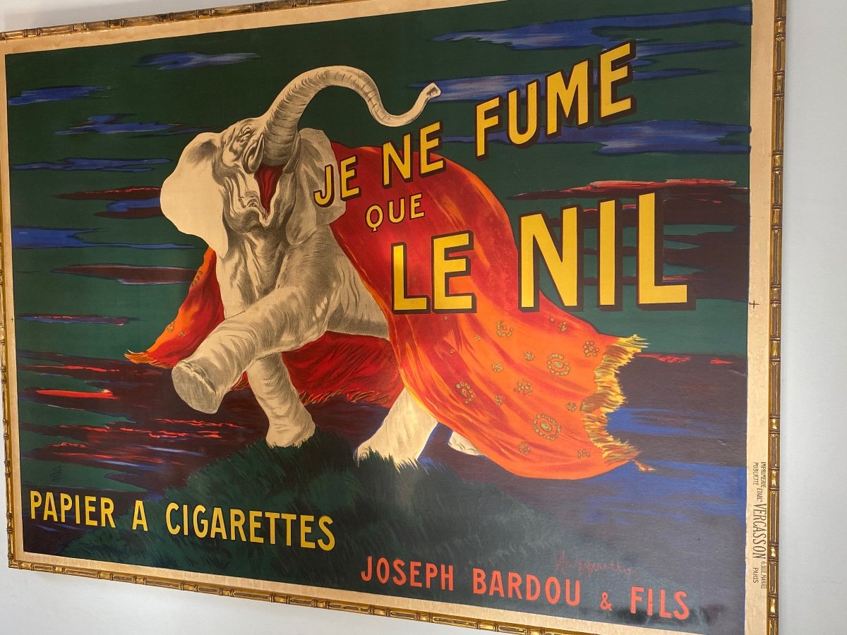 Original Poster Signed Leonetto Cappiello 1912 "i Only Smoke The Nile"-photo-1