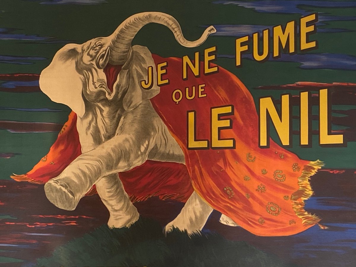 Original Poster Signed Leonetto Cappiello 1912 "i Only Smoke The Nile"-photo-2