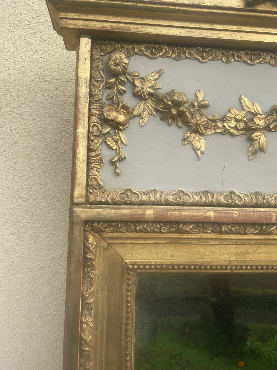 Louis XVI Style Gilded Wood Trumeau -photo-3