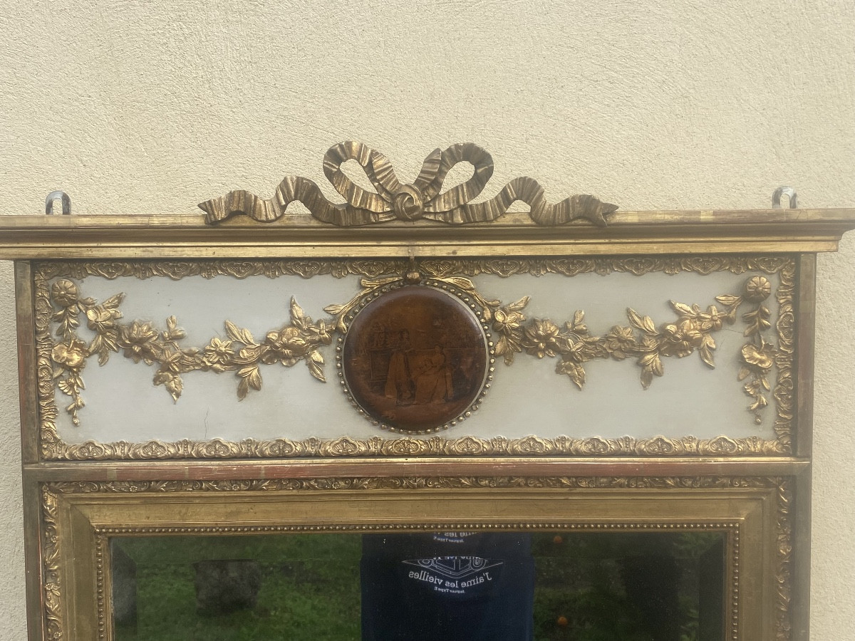 Louis XVI Style Gilded Wood Trumeau -photo-4