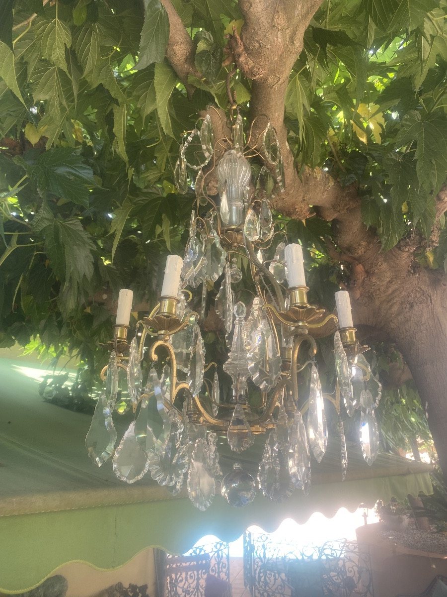 Napoleon III Gilt Bronze And Crystal Chandelier -photo-1