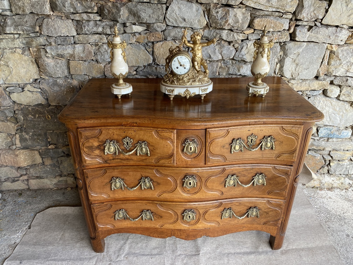 An 18th Century Parisian Walnut Chest Of Drawers, Stamped 