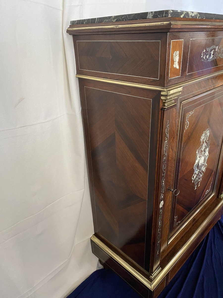 Napoleon III Sideboard With Mother-of-pearl And Ivory Tin Marquetry -photo-3