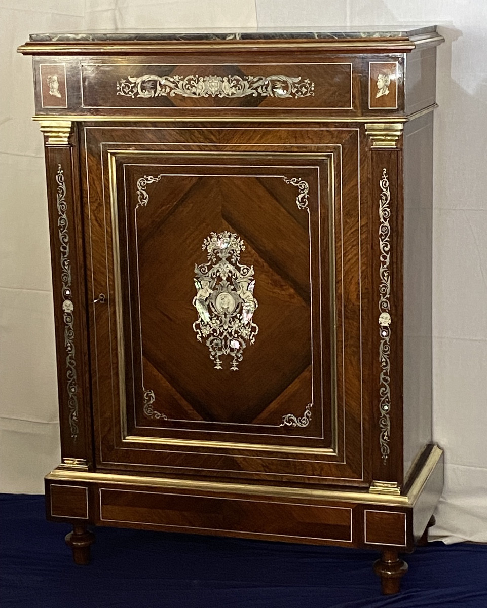 Napoleon III Sideboard With Mother-of-pearl And Ivory Tin Marquetry 
