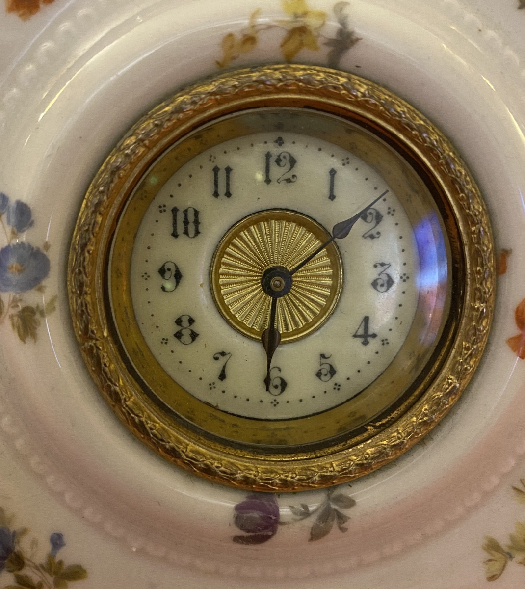 Small Earthenware And Bronze Clock, Late 19th Century -photo-2