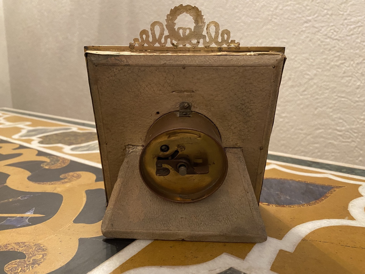 Small Earthenware And Bronze Clock, Late 19th Century -photo-3