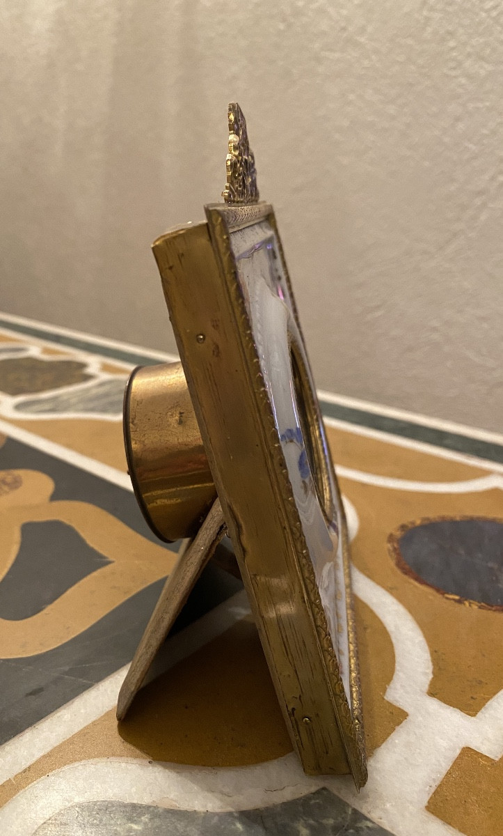 Small Earthenware And Bronze Clock, Late 19th Century -photo-4