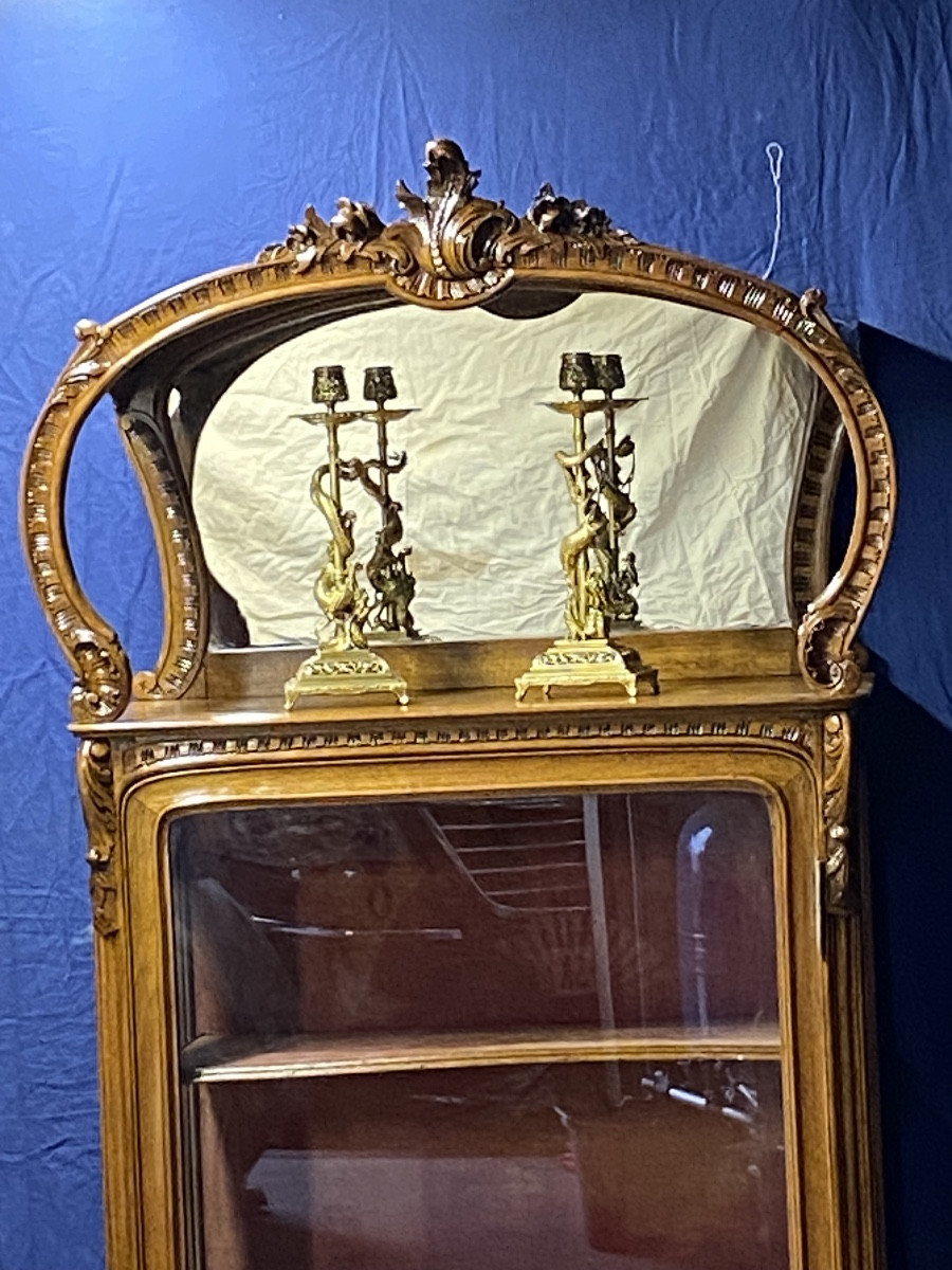 Art Nouveau Walnut Display Case-photo-2