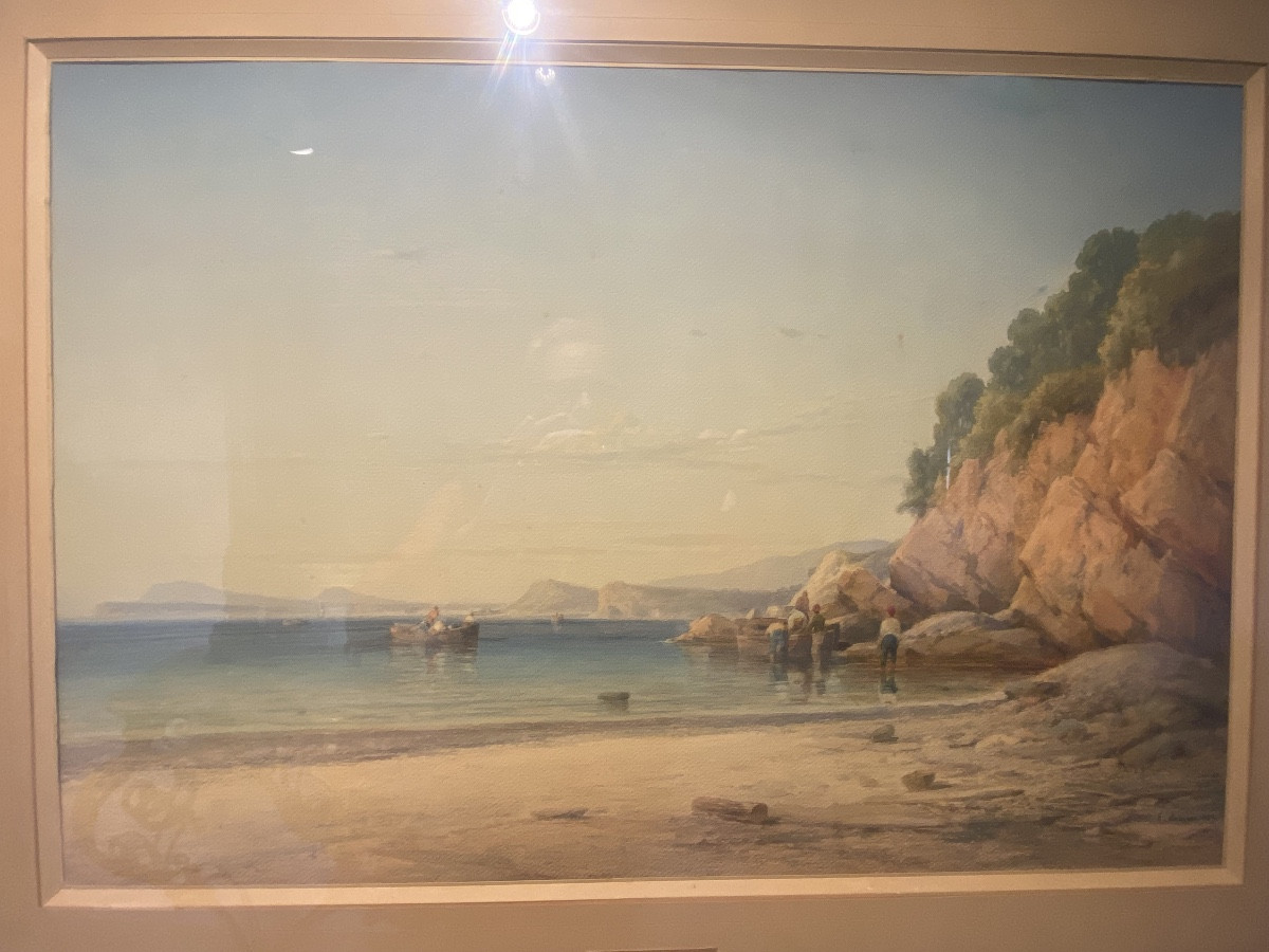 Aquarelle sur papier signée Édouard Louis Cauvin -photo-2