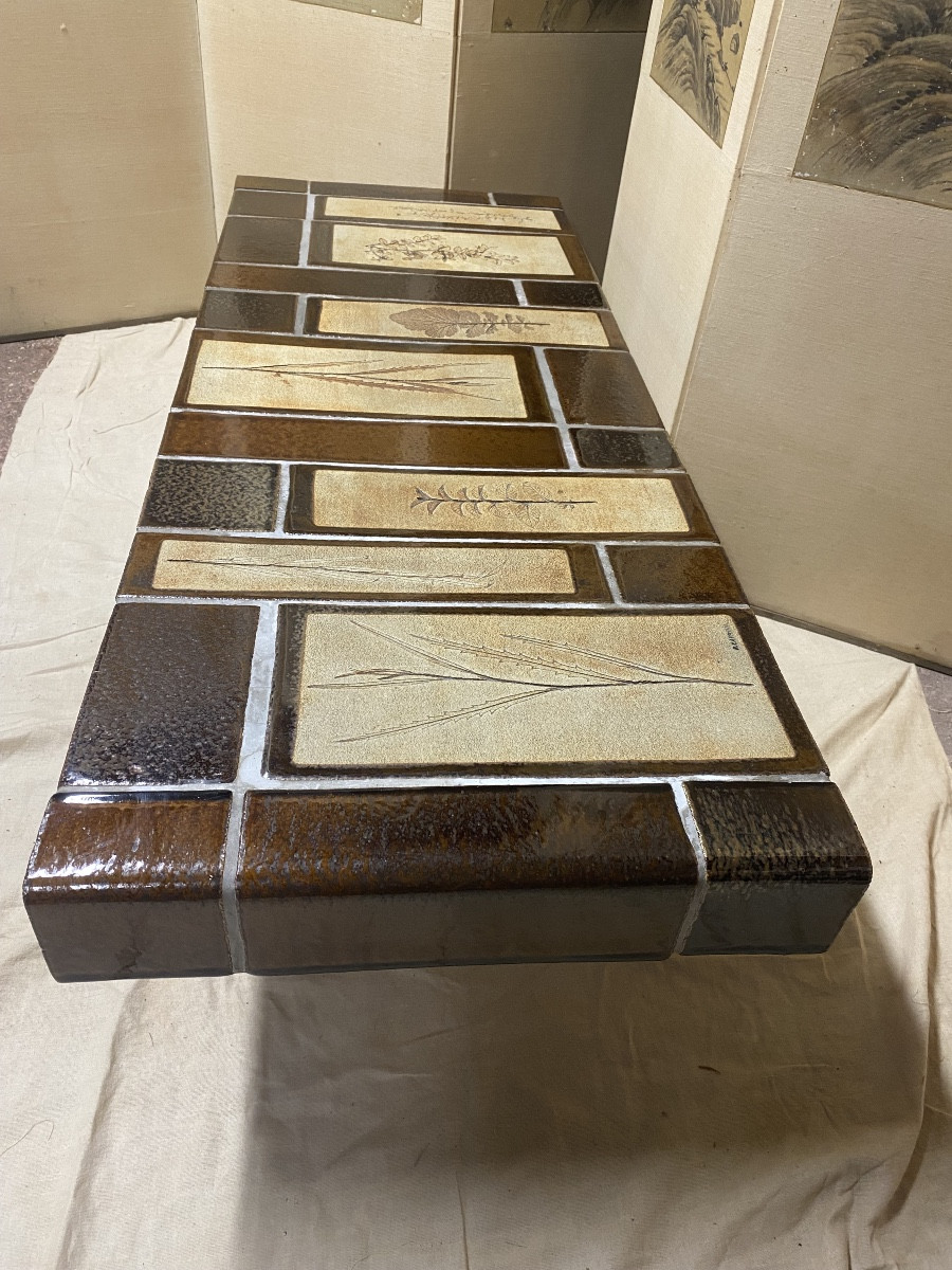 Table de salon Roger Capron modèle herbier -photo-3