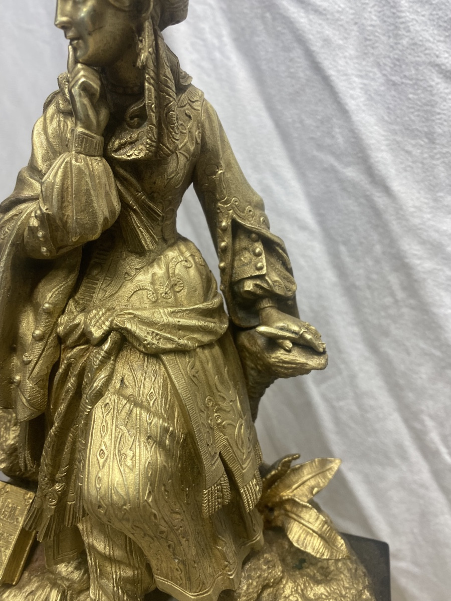 Pendule en bronze représentant Sheherazade-photo-1