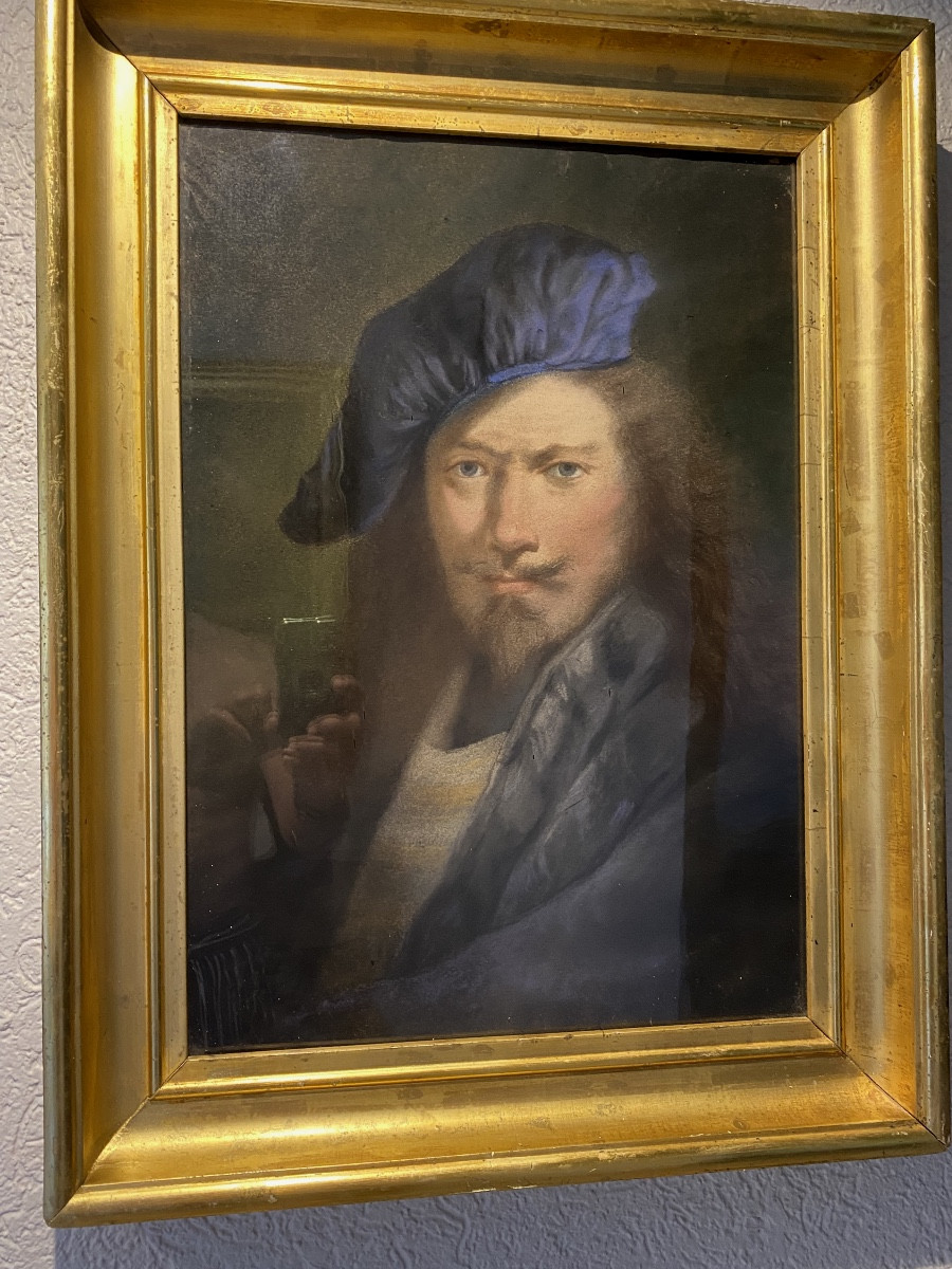 Tableau pastel représentant la tête de Rembrandt -photo-4