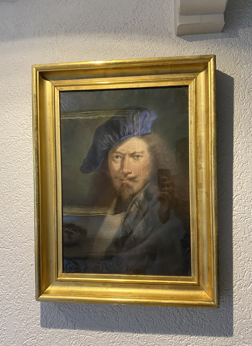 Tableau pastel représentant la tête de Rembrandt 