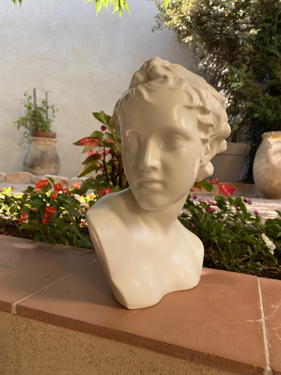 Bust Of A Young Boy In White Ceramic -photo-4