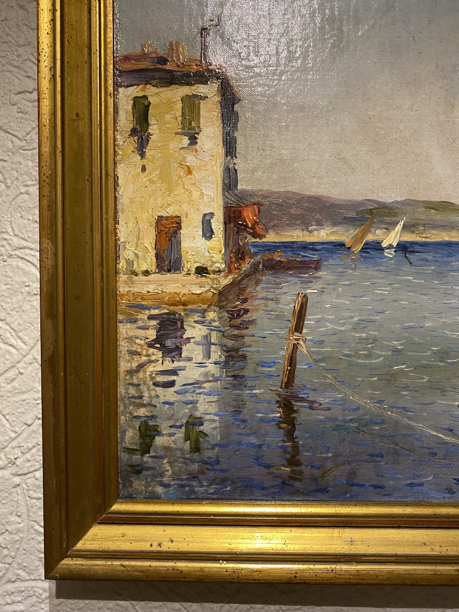 Oil Painting On Canvas Signed By Louis Naterro-photo-3