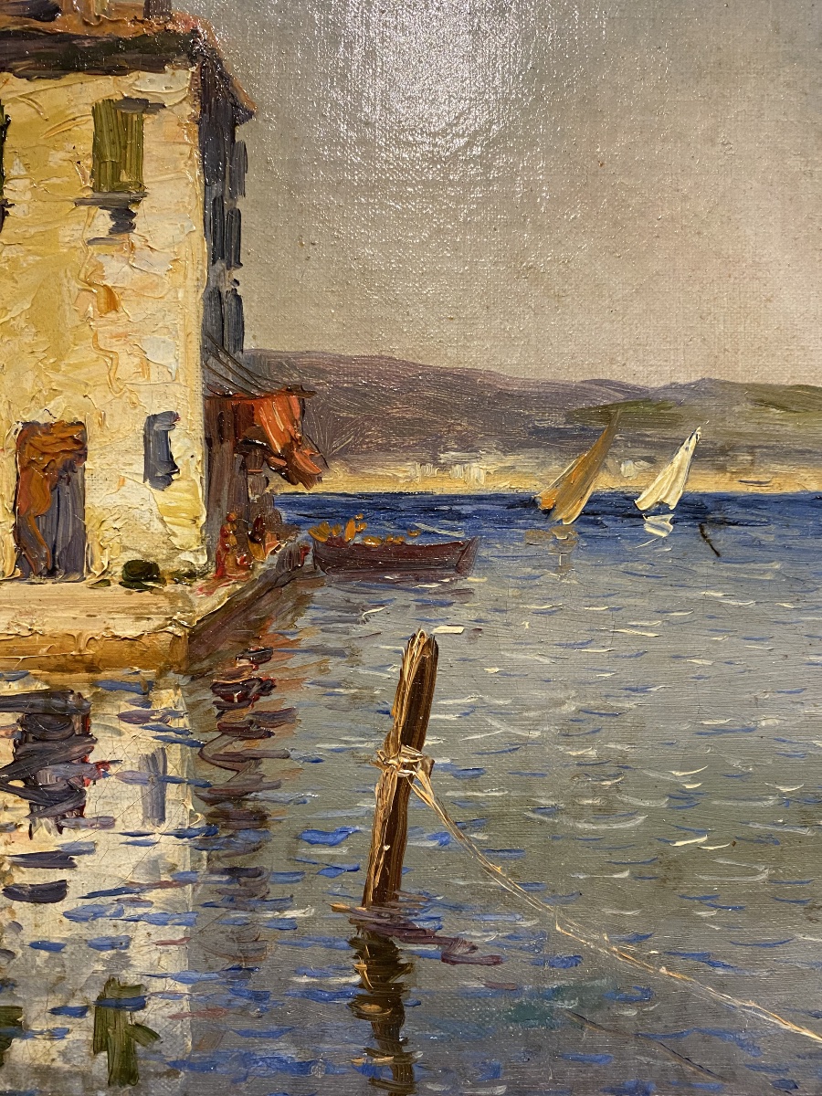 Oil Painting On Canvas Signed By Louis Naterro-photo-4
