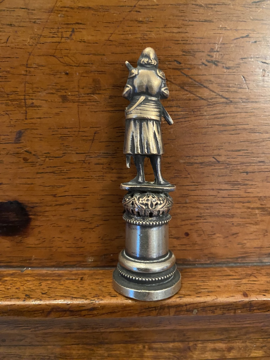 Seau à l’effigie de Jeanne d’arc en bronze argenté -photo-2
